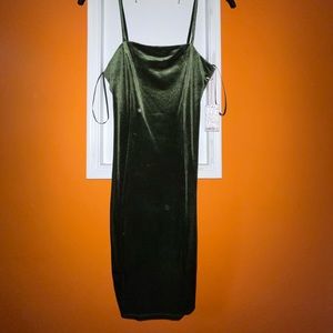 Dark green velvet dress